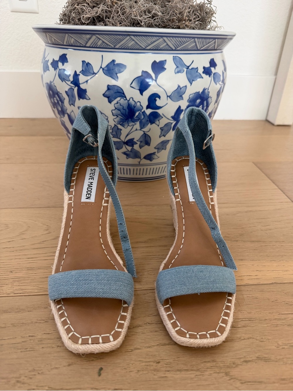 Steve Madden Light Blue Denim Espadrille Sandals